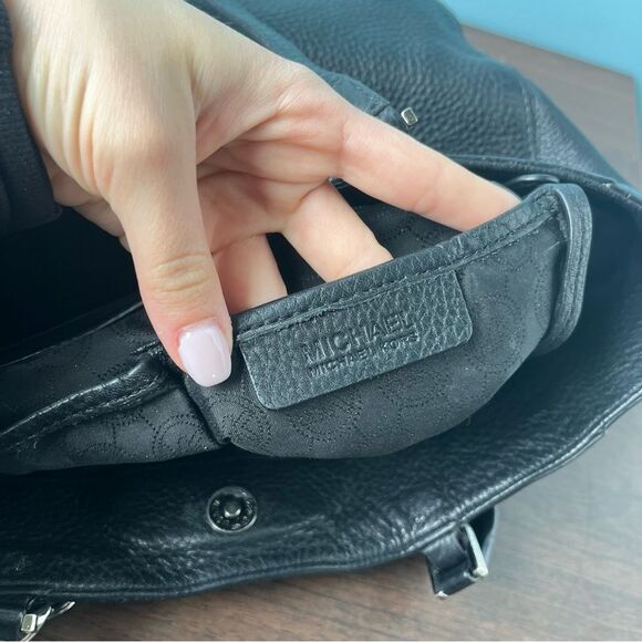 MICHAEL KORS Black Leather Jet Set Voyager Hamilton Harper Tote Laptop Work Bag - Picture 15 of 15